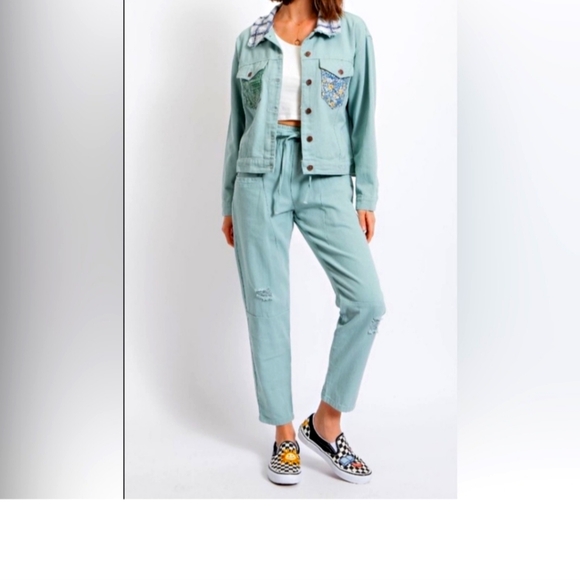 easel Jackets & Blazers - ❤️EASEL WASHED COTTON TWILL BUTTONDOWN JACKET AND PANTS -MATCHING SET